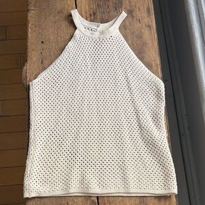 DKNY Women's Cream Knit Top